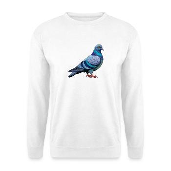 Taubenvogel - Unisex Pullover - Weiß - Vorne - Alina (178cm) & Michal (187cm)