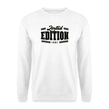 Limited Edition 1961 – 65. Geburtstag Vintage - Unisex Pullover - Weiß - Vorne - Alina (178cm) & Michal (187cm)