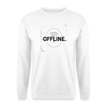 Offline Signal No Wifi Icon - Unisex Pullover - Weiß - Vorne - Alina (178cm) & Michal (187cm)