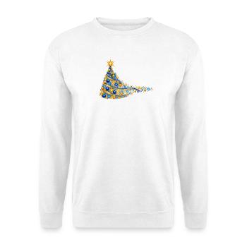 Goldene und funkelnde blaue Tanne - Unisex Pullover - Weiß - Vorne - Alina (178cm) & Michal (187cm)