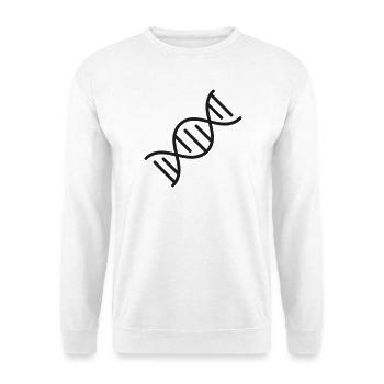 DNA-Helix-Linien-Symbol - Unisex Pullover - Weiß - Vorne - Alina (178cm) & Michal (187cm)