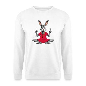 Esel Yoga - Unisex Pullover - Weiß - Vorne - Alina (178cm) & Michal (187cm)