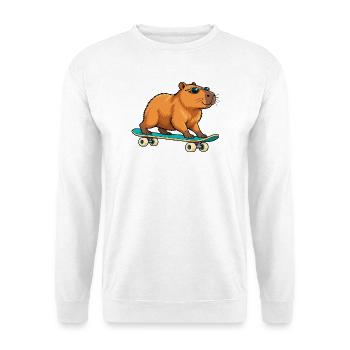 Bären-Skater mit Sonnenbrille - Unisex Pullover - Weiß - Vorne - Alina (178cm) & Michal (187cm)