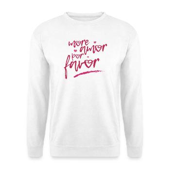 MoreAmor - Unisex Pullover - Weiß - Vorne - Alina (178cm) & Michal (187cm)