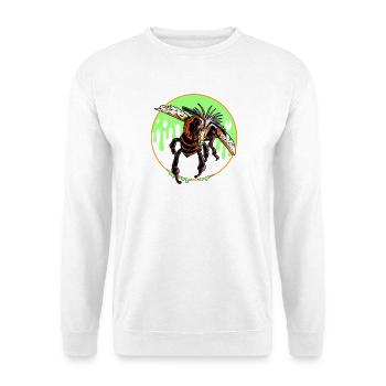 Halloween Bee (Version ohne Text) - Unisex Pullover - Weiß - Vorne - Alina (178cm) & Michal (187cm)