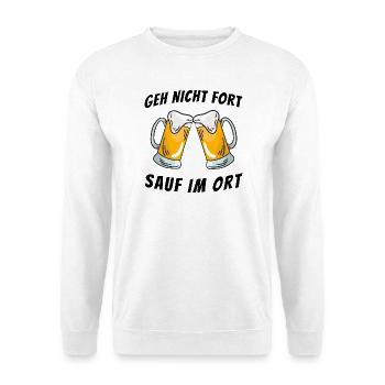 Sauf im Ort  - Unisex Pullover - Weiß - Vorne - Alina (178cm) & Michal (187cm)