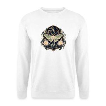Bloom After Dark Moth - Unisex Pullover - Weiß - Vorne - Alina (178cm) & Michal (187cm)