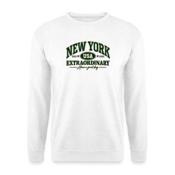 New York Vintage Extraordinary - Unisex Pullover - Weiß - Vorne - Alina (178cm) & Michal (187cm)