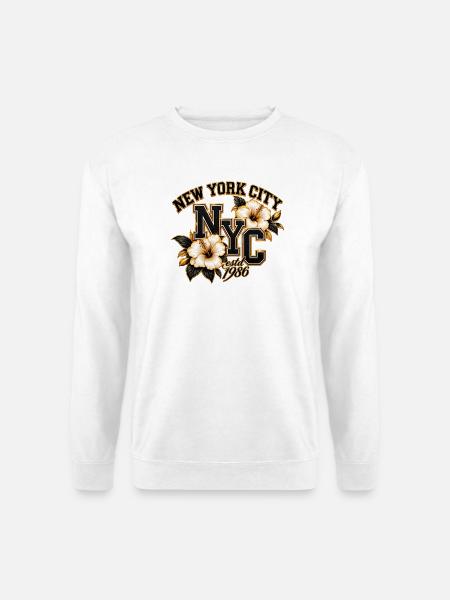 NYC Hibiscus Gold-Logo 1986 - Unisex Pullover - Weiß
