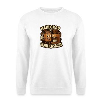 Hobby Barista Geschenk für neue Siebträgerfans - Unisex Pullover - Weiß - Vorne - Alina (178cm) & Michal (187cm)