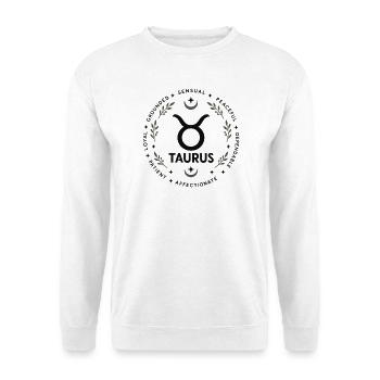 Stier-Tierkreis-Astrologie-Horoskop-Stiersymbol - Unisex Pullover - Weiß - Vorne - Alina (178cm) & Michal (187cm)