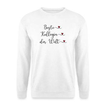 Beste Kollegin der Welt - Unisex Pullover - Weiß - Vorne - Alina (178cm) & Michal (187cm)