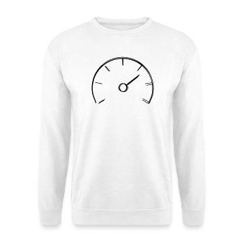 Tacho handgezeichnet - Unisex Pullover - Weiß - Vorne - Alina (178cm) & Michal (187cm)