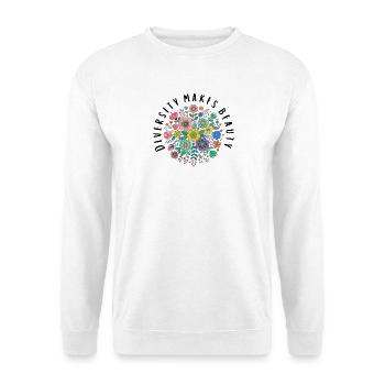 Diversity makes beauty! - Unisex Pullover - Weiß - Vorne - Alina (178cm) & Michal (187cm)