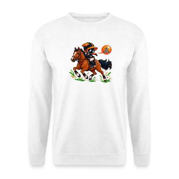 Reitmaskottchen – Equestrian Passion - Unisex Pullover - Weiß - Vorne - Alina (178cm) & Michal (187cm)