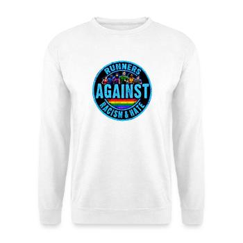 Runners against Racism and Hate Laufshirt - Unisex Pullover - Weiß - Vorne - Alina (178cm) & Michal (187cm)