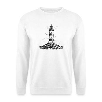 Lighthouse of Hope – Leuchtturm & Küstenliebe - Unisex Pullover - Weiß - Vorne - Alina (178cm) & Michal (187cm)
