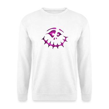 Irres Geistergesicht Pink - Halloween Geschenk - Unisex Pullover - Weiß - Vorne - Alina (178cm) & Michal (187cm)