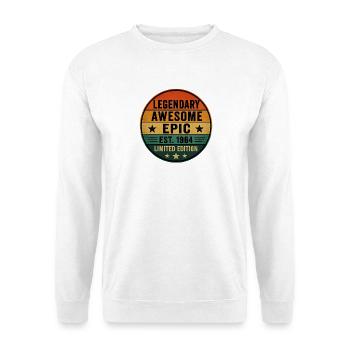 Vintage 1964 Retro Sonnenuntergang 60. Geburtstag - Unisex Pullover - Weiß - Vorne - Alina (178cm) & Michal (187cm)