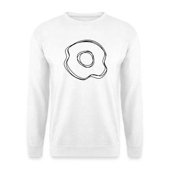 Spiegelei handgezeichnet - Unisex Pullover - Weiß - Vorne - Alina (178cm) & Michal (187cm)