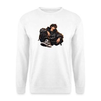 Midnight Streetwear Rebel - Unisex Pullover - Weiß - Vorne - Alina (178cm) & Michal (187cm)