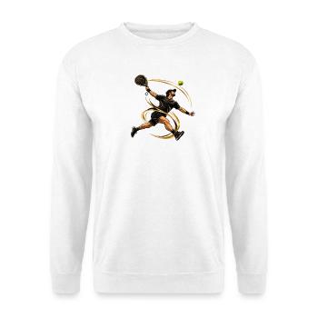 Goldener Padel Held - Unisex Pullover - Weiß - Vorne - Alina (178cm) & Michal (187cm)
