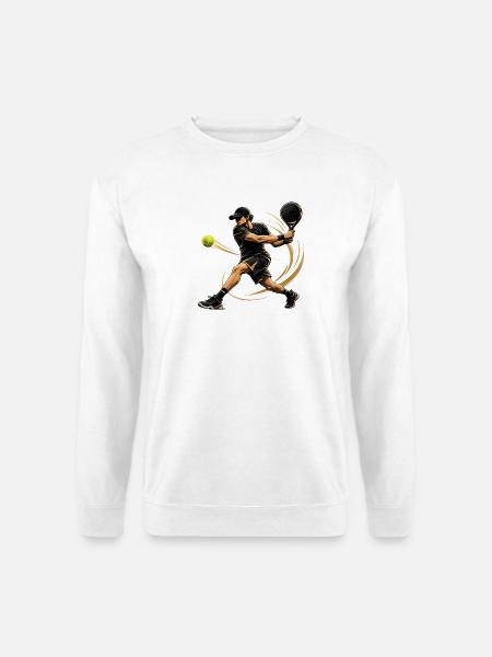 Dynamischer Padel / Tennisschlag - Unisex Pullover - Weiß