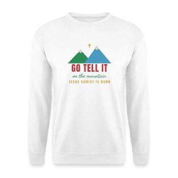 Go Tell It on the Mountain – Christmas - Unisex Pullover - Weiß - Vorne - Alina (178cm) & Michal (187cm)