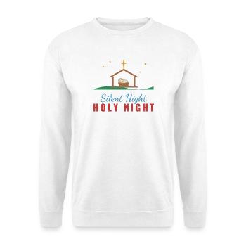 Silent Night, Holy Night – Nativity Scene - Unisex Pullover - Weiß - Vorne - Alina (178cm) & Michal (187cm)