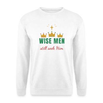 Wise Men Still Seek Him – Christian Xmas - Unisex Pullover - Weiß - Vorne - Alina (178cm) & Michal (187cm)
