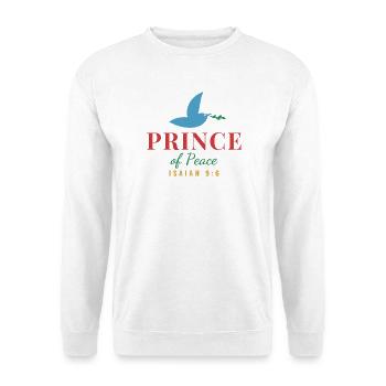 Prince of Peace – Isaiah 9:6 Christmas - Unisex Pullover - Weiß - Vorne - Alina (178cm) & Michal (187cm)