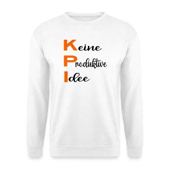 Büro Sprüche KPI - Unisex Pullover - Weiß - Vorne - Alina (178cm) & Michal (187cm)