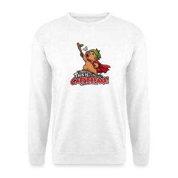Das ist Capybaraaa! - Lustige Capybara - Unisex Pullover - Weiß - Vorne - Alina (178cm) & Michal (187cm)