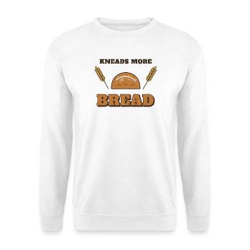 Knetet mehr Brot – Sauerteigbacker - Unisex Pullover - Weiß - Vorne - Alina (178cm) & Michal (187cm)