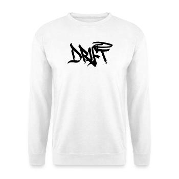 Minimalistischer Drift-Text - Unisex Pullover - Weiß - Vorne - Alina (178cm) & Michal (187cm)