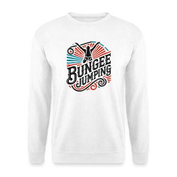  Bungee Jumper Bungy springt Geschenkidee Bungee - Unisex Pullover - Weiß - Vorne - Alina (178cm) & Michal (187cm)