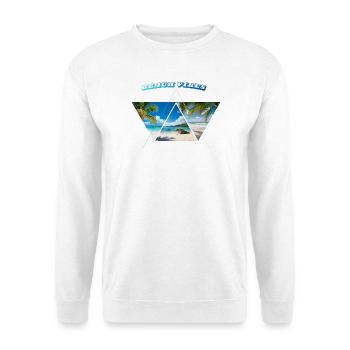 Beach Vibes geometrisch - Unisex Pullover - Weiß - Vorne - Alina (178cm) & Michal (187cm)