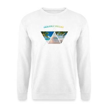 Beach vibes geometrisch - Unisex Pullover - Weiß - Vorne - Alina (178cm) & Michal (187cm)