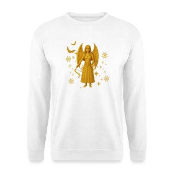 Vampir-Dämonin Edition Winter Fledermaus  - Unisex Pullover - Weiß - Vorne - Alina (178cm) & Michal (187cm)