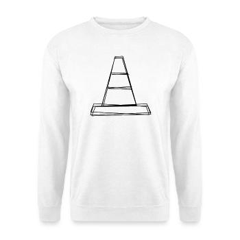 Pylone handgezeichnet - Unisex Pullover - Weiß - Vorne - Alina (178cm) & Michal (187cm)