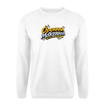 Openmm Make nn Metal Shine - Unisex Pullover - Weiß - Vorne - Alina (178cm) & Michal (187cm)