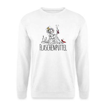 Flaschenputtel – Märchenhaft beschwipst - Unisex Pullover - Weiß - Vorne - Alina (178cm) & Michal (187cm)