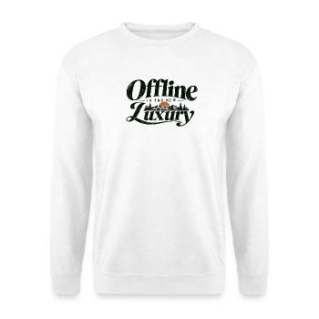 Offline Is the New Luxury – Vintage Outdoor - Unisex Pullover - Weiß - Vorne - Alina (178cm) & Michal (187cm)