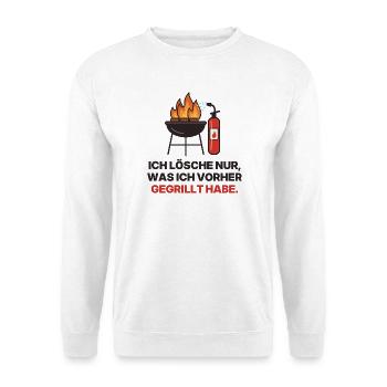 Ich lösche nur, was ich gegrillt habe - Unisex Pullover - Weiß - Vorne - Alina (178cm) & Michal (187cm)