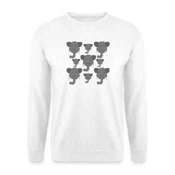 Cartoon-Elefantenkopf - Unisex Pullover - Weiß - Vorne - Alina (178cm) & Michal (187cm)