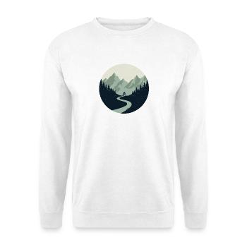 Night Cycling Mountain Moonlit Pass Adventure Tee - Unisex Pullover - Weiß - Vorne - Alina (178cm) & Michal (187cm)