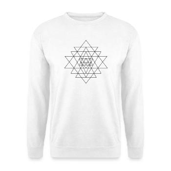 Sri Yantra - Unisex Pullover - Weiß - Vorne - Alina (178cm) & Michal (187cm)