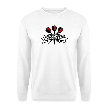 Dartpfeile Banner Wappen - Unisex Pullover - Weiß - Vorne - Alina (178cm) & Michal (187cm)