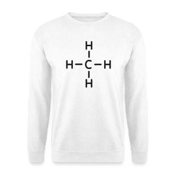 Methanmolekül CH4-Liniensymbol - Unisex Pullover - Weiß - Vorne - Alina (178cm) & Michal (187cm)
