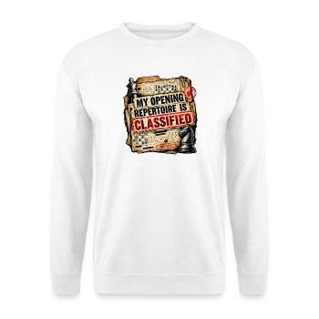 Schach Strategie Schach Taktik Motiv Schachprofi - Unisex Pullover - Weiß - Vorne - Alina (178cm) & Michal (187cm)
